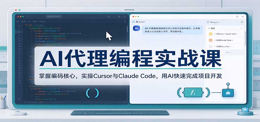 AI代理编程实战课：掌握编码核心，实操Cursor与Claude Code，用AI快速完成项目开发-来友网创